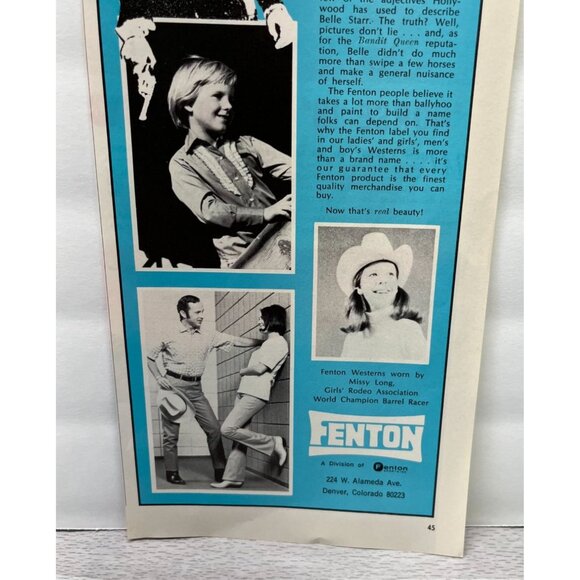 Fenton Westerns Vintage Print Ad 1970s Fashion Clothing Denver CO - Picture 5 of 6